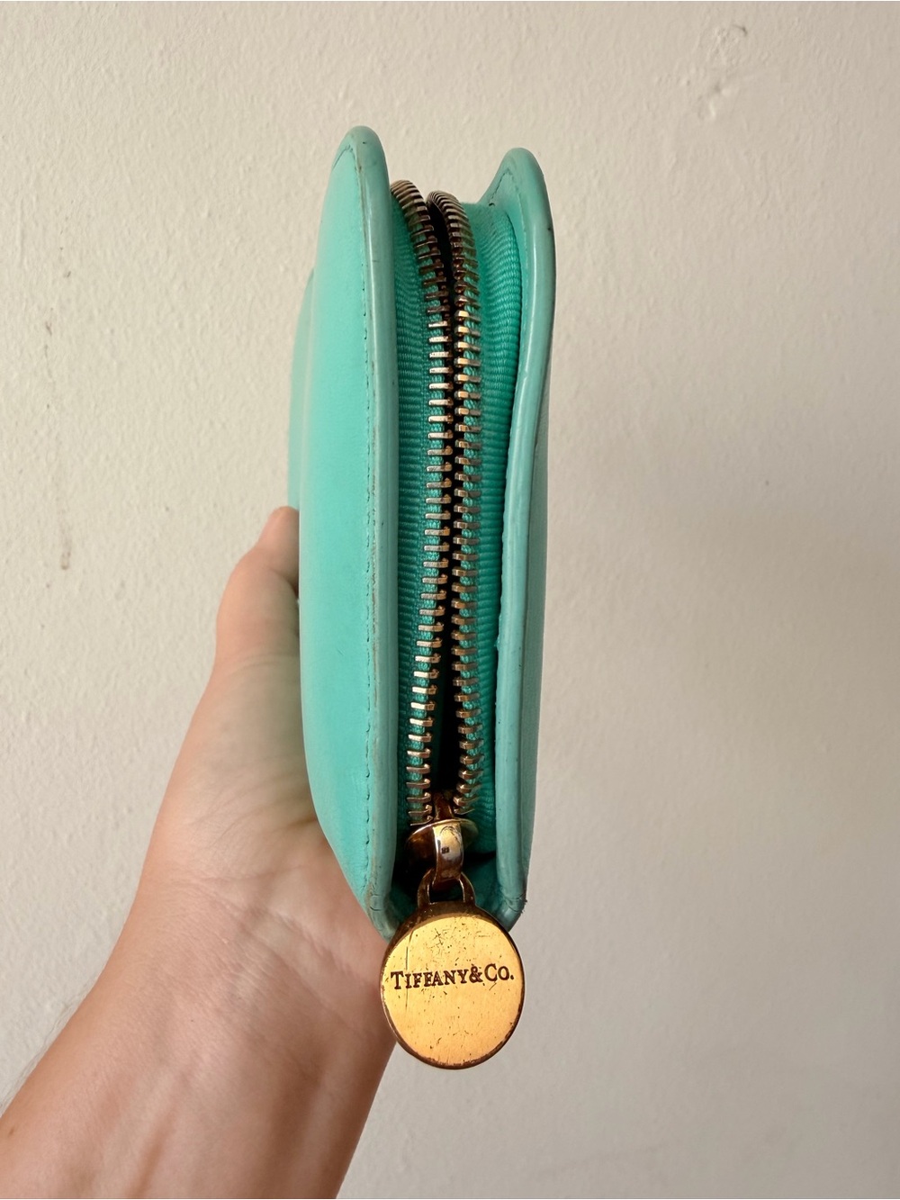 Tiffany & Co Large Zip Around Wallet Tiffany Blue Leather Wallet Authentic - Picture 9 of 11